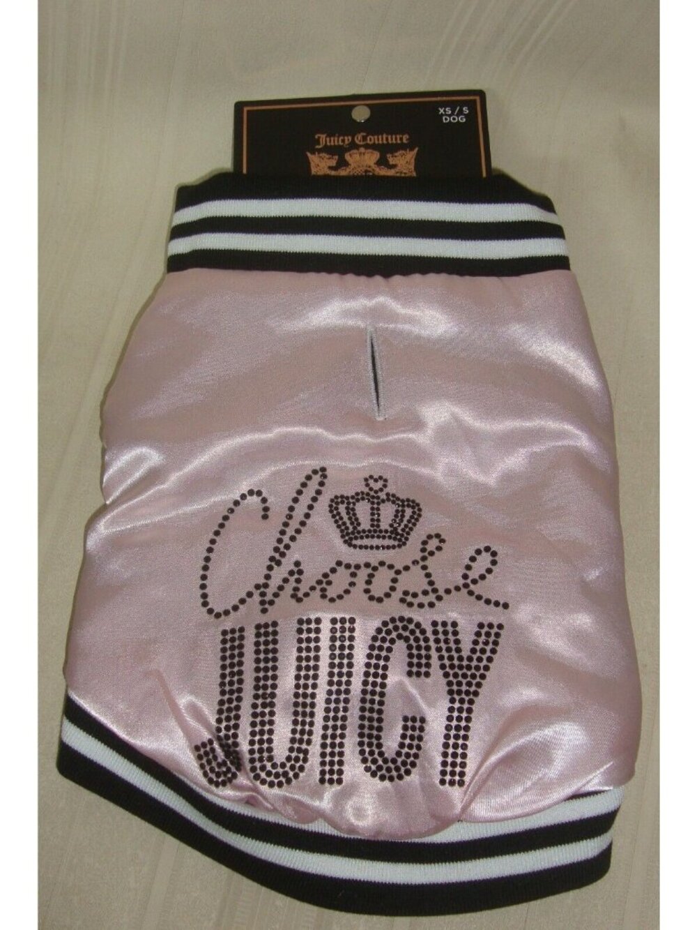 Juicy Couture Puffy Pink Rhinestone Dog Jacket Size XS / S NEW